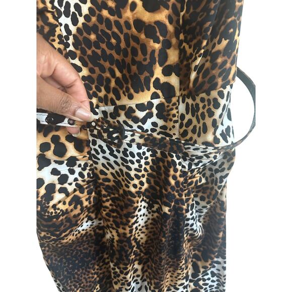 Stop Staring! Women's S Leopard Print Wiggle Dress Cap Sleeve Retro Pin-Up - Picture 7 of 12